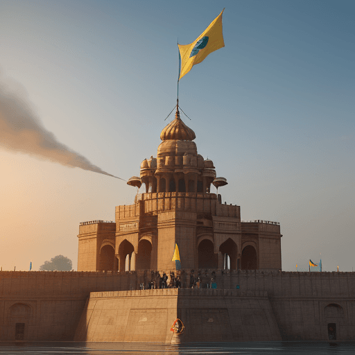 AI generated: independence day of India, unreal engine --ar 9:16. Replace Flag of Ukraine with Indian Flag.