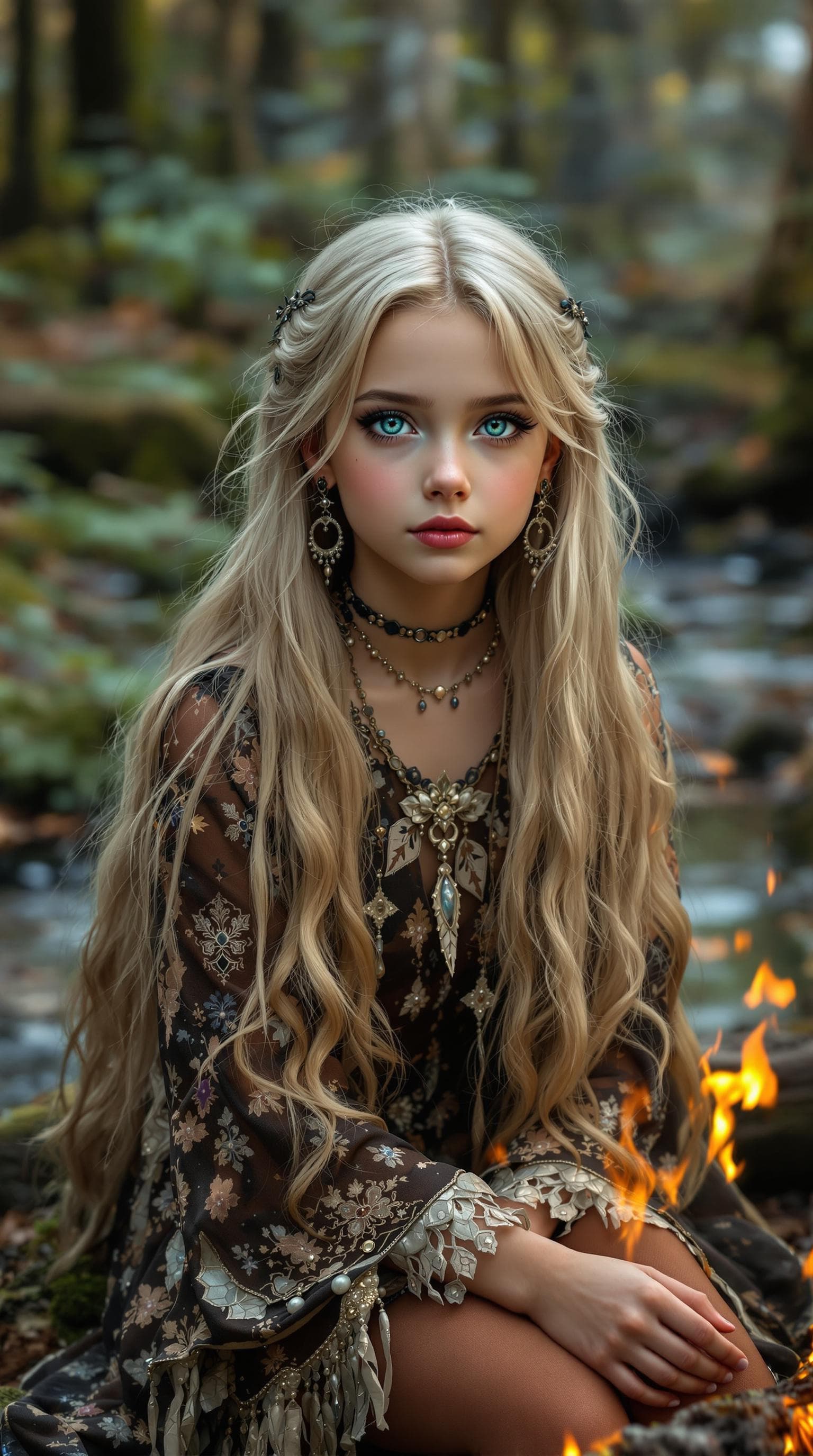 AI generated: a professional photo of a exceptionally of the most beautiful girl in the world, Transylvanian gypsy...