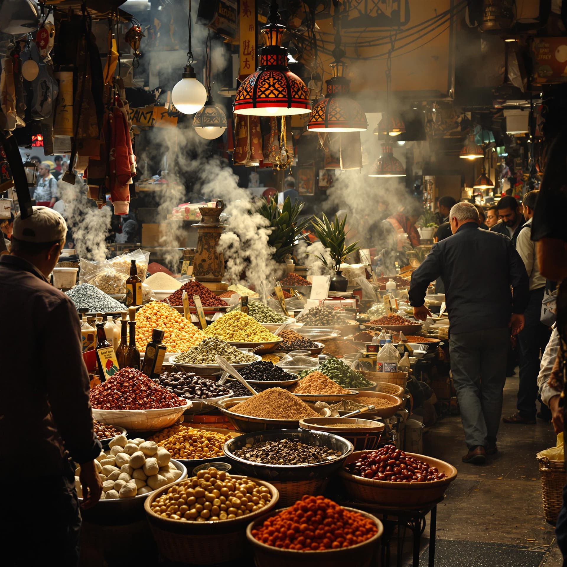 AI generated: A bustling old-world marketplace, aromas of spices filling the air. 