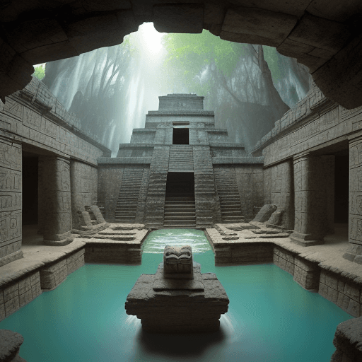 AI generated: Zero Down wide-angle shot, an Indiana Jones Scene. ((enigmatic ambiance)), ((fascinating)), ((timele...