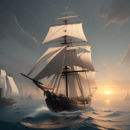 AI generated: Photo of a ultra realistic sailing ship, dramatic light, pale sunrise, cinematic lighting, battered,...