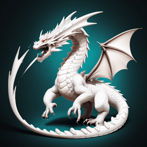 AI generated: un dragon blanco