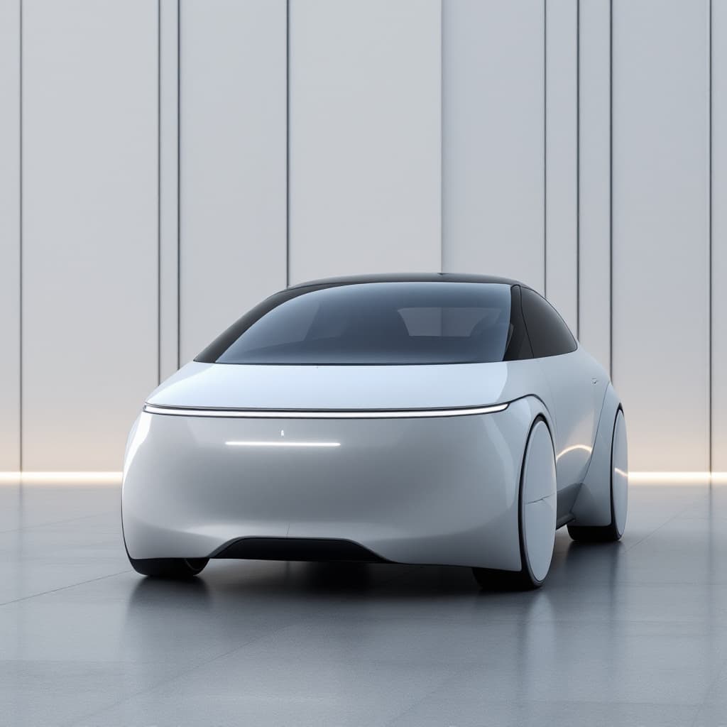 AI generated: Intelligent car, sense of the future, minimalist style, high quality --niji 6