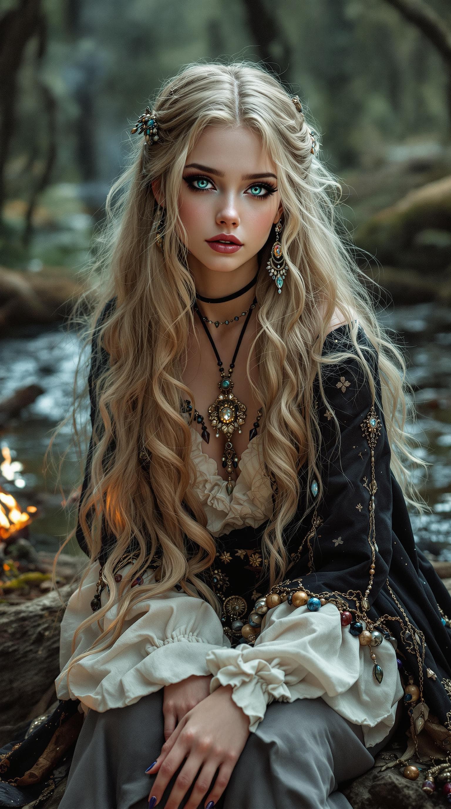 AI generated: a professional photo of a exceptionally of the most beautiful girl in the world, Transylvanian gypsy...