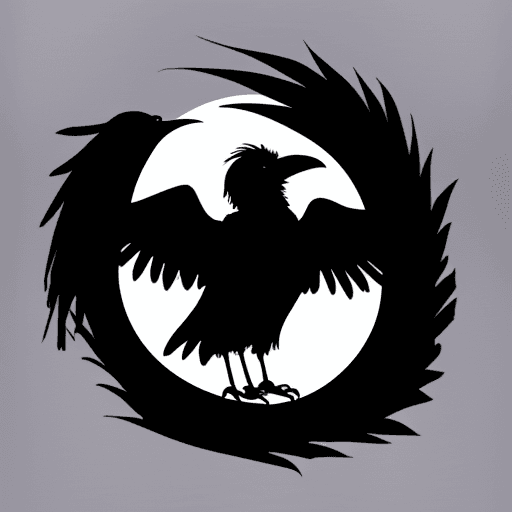 AI generated: Raven silhouette small