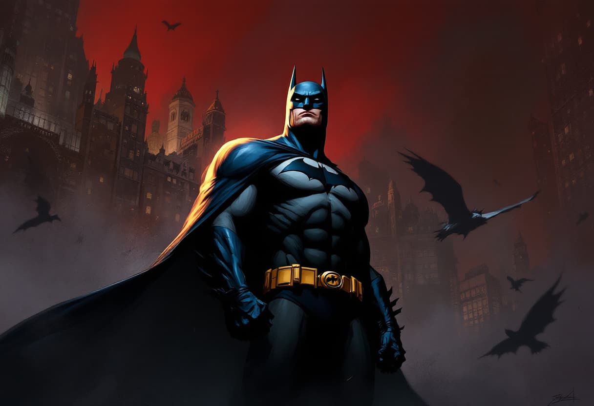 AI generated: digital painting of batman, comics art,, stylized