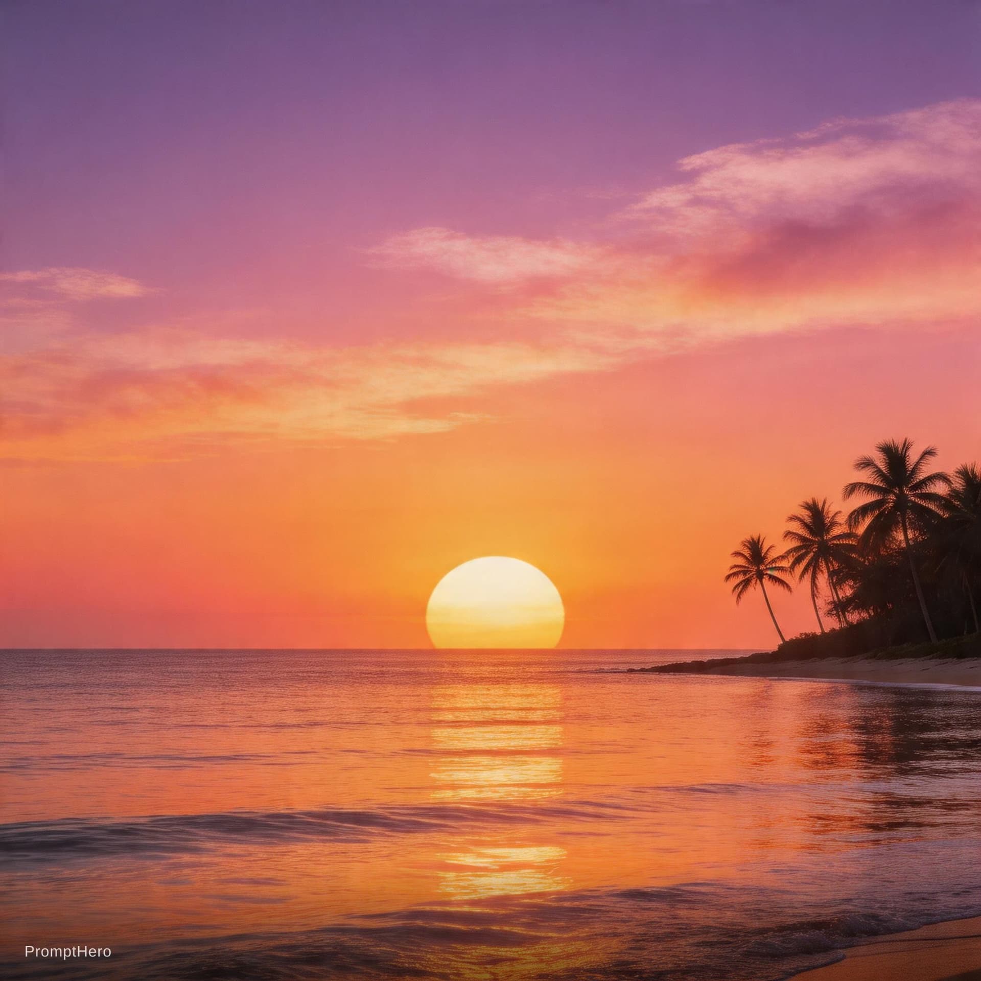 AI generated: Un magnifique coucher de soleil 