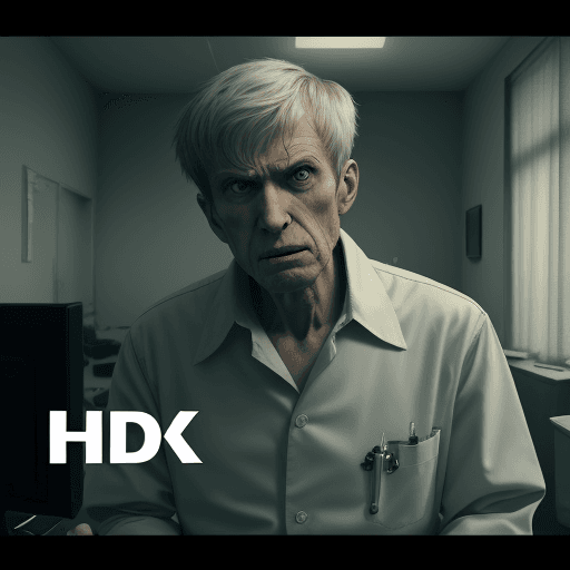 AI generated:  Psycho kick psychiatrist in mental hospital,4k, ulra hd 