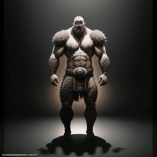 AI generated: Full body portrait of game character, brutal god, walk motion capture, hyper detailed, shot on Hasse...