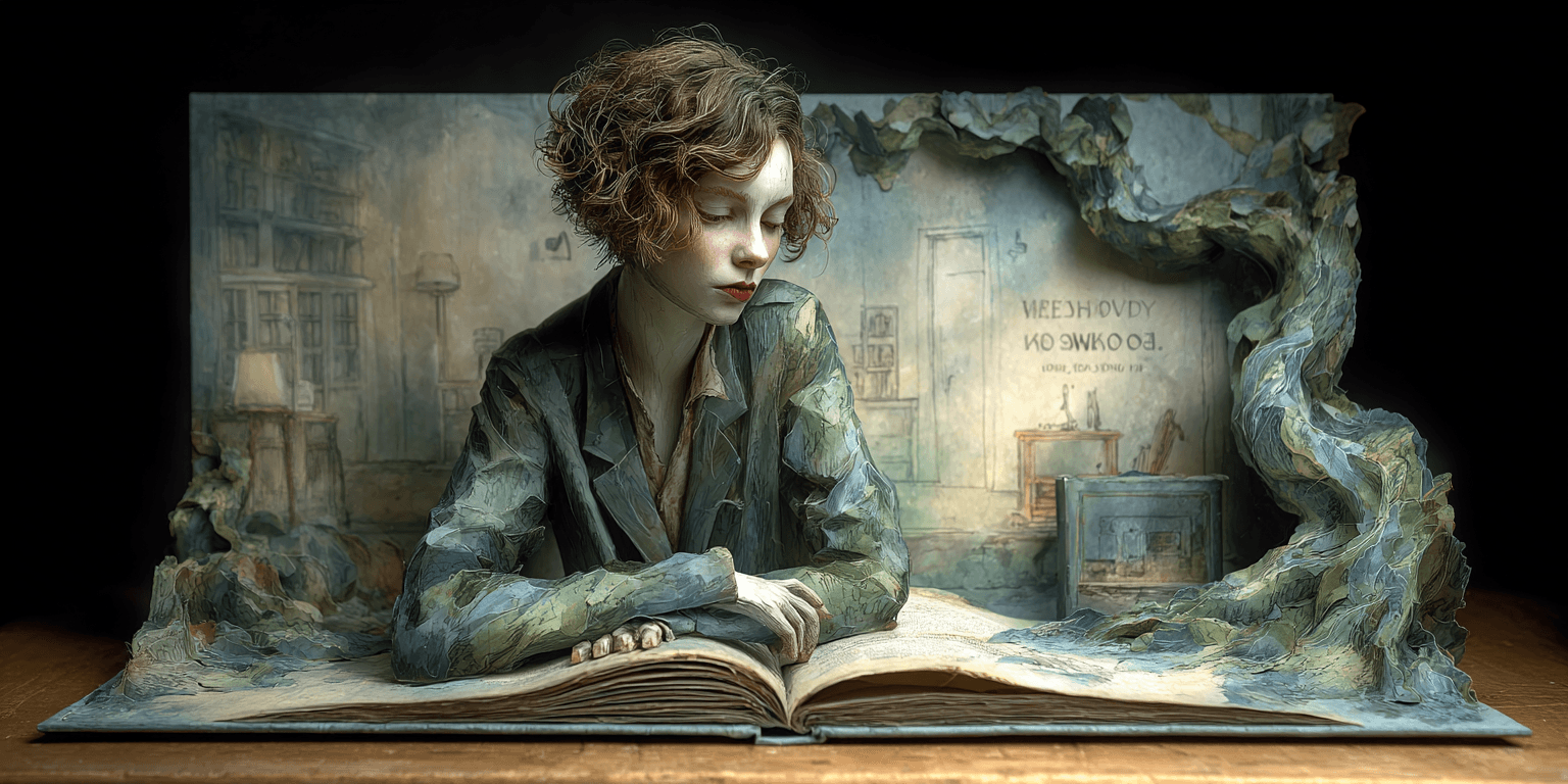 AI generated: A popup book about a woman rebels against the stories that are in the tales of her childhood, suppor...
