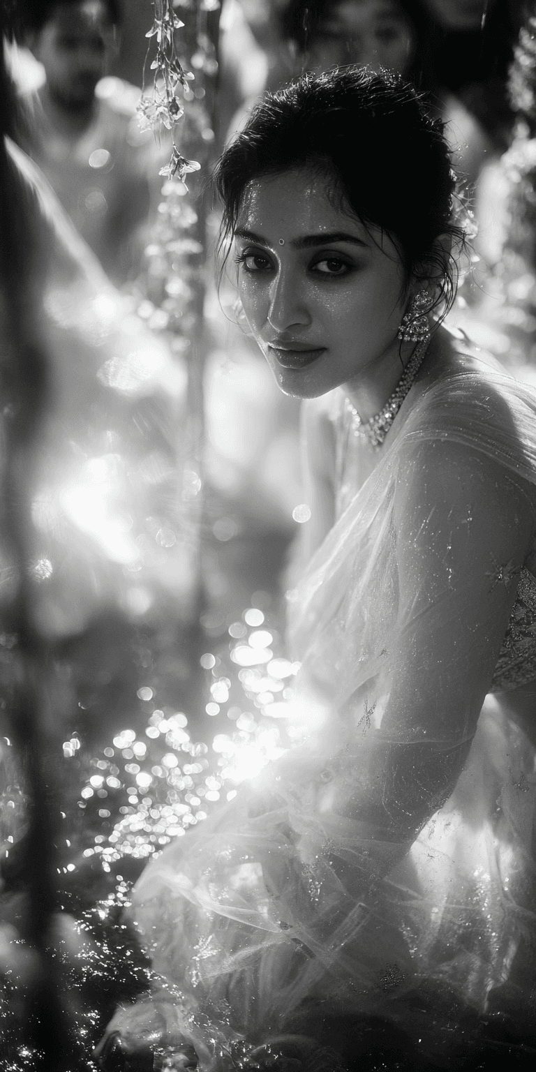 AI generated: Breathtakingly beautiful Indian woman, fashion photography, cover photo, black and white, female mod...