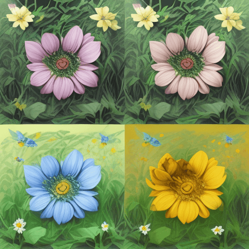 AI generated: create a picture with the theme of metamorphosis with a flower and nature and something hidden
