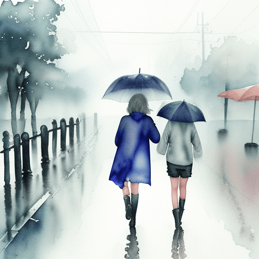 AI generated: rainy day watercolor