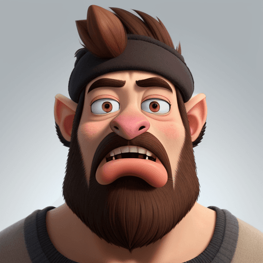 AI generated: Sid from Ice Age with beard
