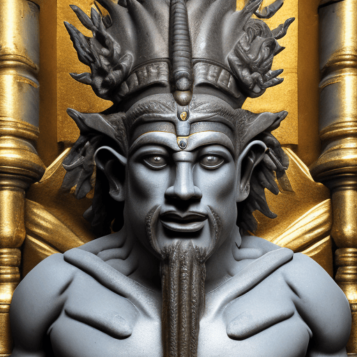 AI generated: High resolution photography of a male deity named Llordnackor