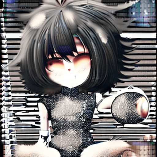 AI generated: 1boy, shota, femboy, disheveled hair, black fox ears, black fox tail, fluffy hair, curvy, (short bla...