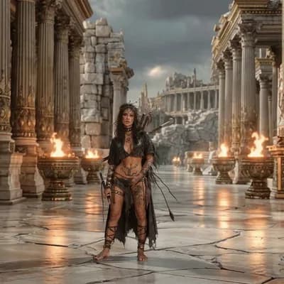 AI generated video: the woman  walking barefoot to camera, the camera zoom to barefoot