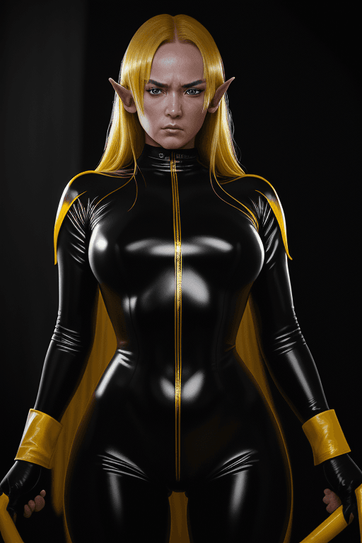 AI generated: Prompt: RAW photo, low key, cinematic composition, Middle earth, kill bill,  beautiful girl, rim lig...
