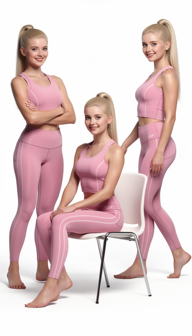 AI generated: A highly detailed and hyper-realistic full-body digital illustration of a 18-year-old blonde woman w...
