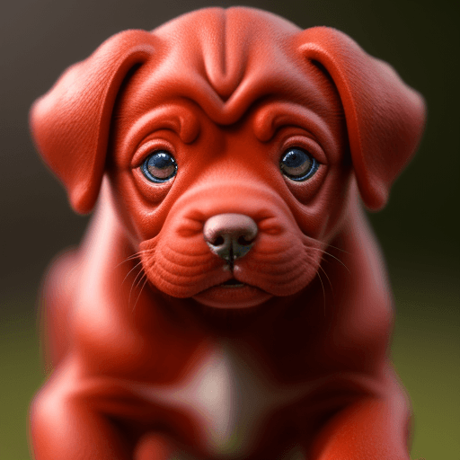 AI generated: Hyper realistic picture of macro red puppy photo