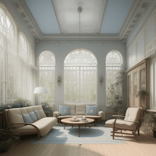 AI generated: High resolution photography interior design, dreamy sunken living room conversation pit, wooden floo...