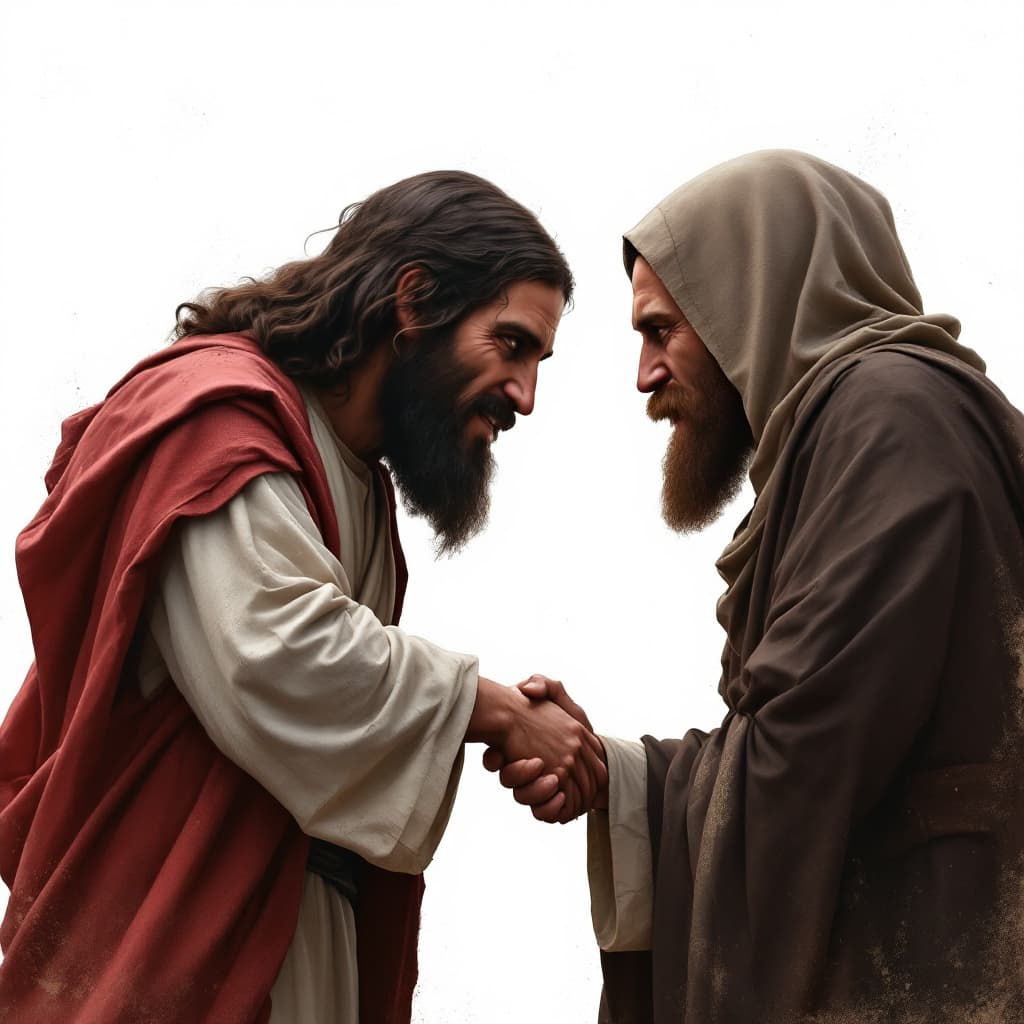 AI generated: Jezus and hitler shaking hands.