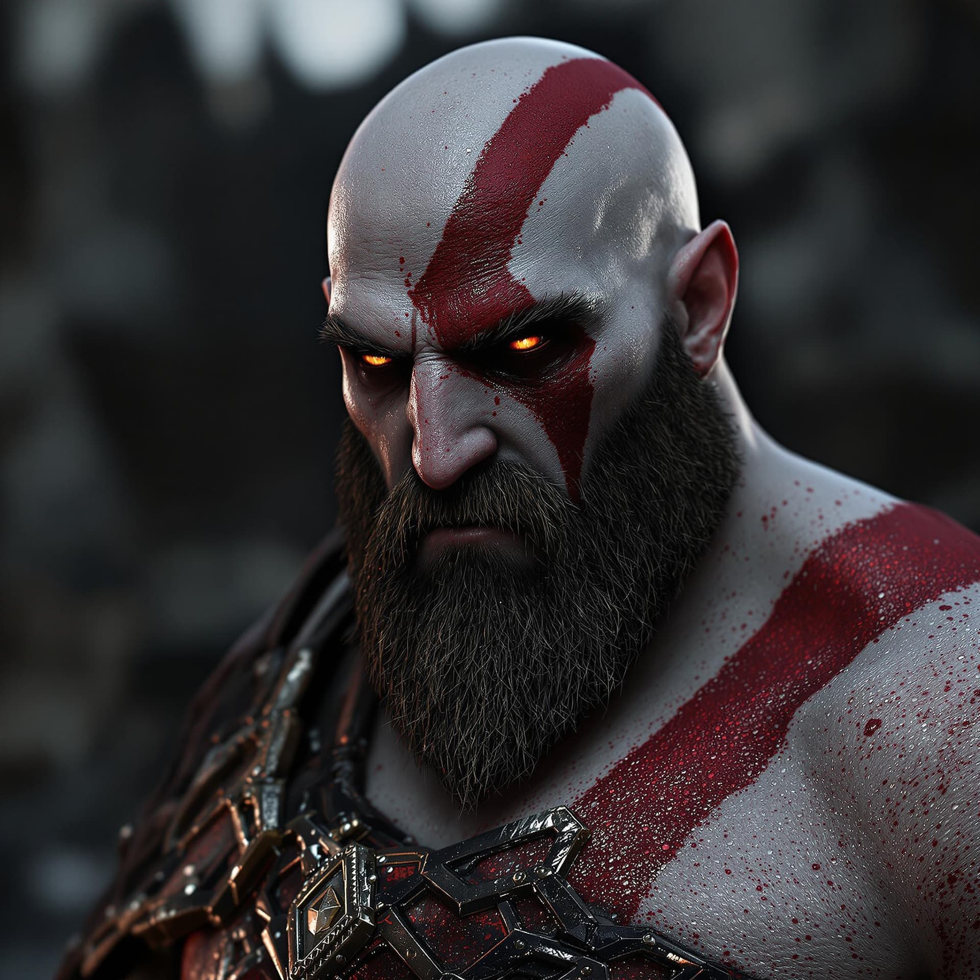 AI generated: Hyper realistic God of War character design, Kratos, void arcanist, mist, photorealistic, octane ren...