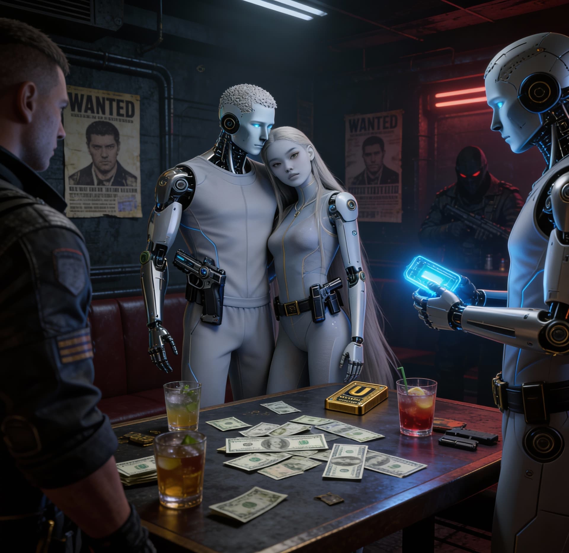 AI generated: Be inspired and create from the reference images, a Sci-Fi view of a futuristic underworld. Use the ...