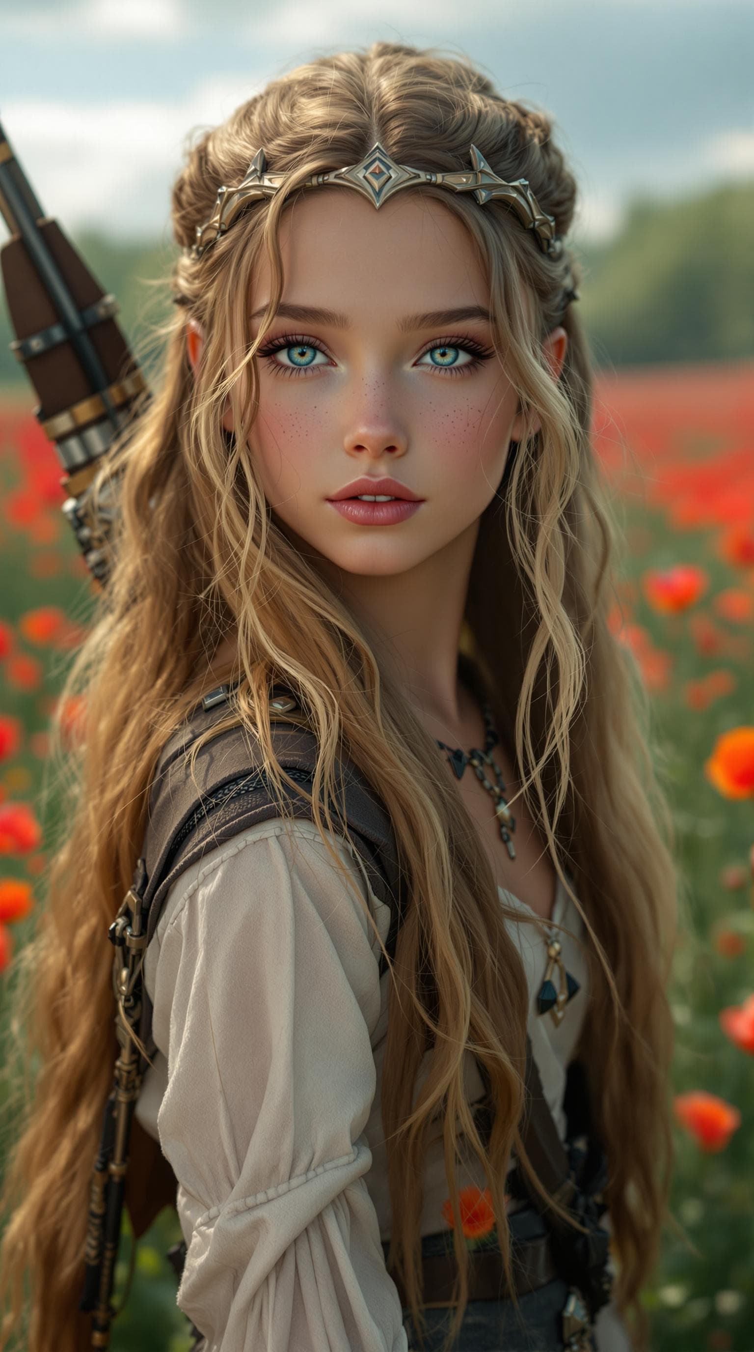 AI generated: a professional photo of a exceptionally beautiful girl in the world, (age 7), (seven year old) of th...