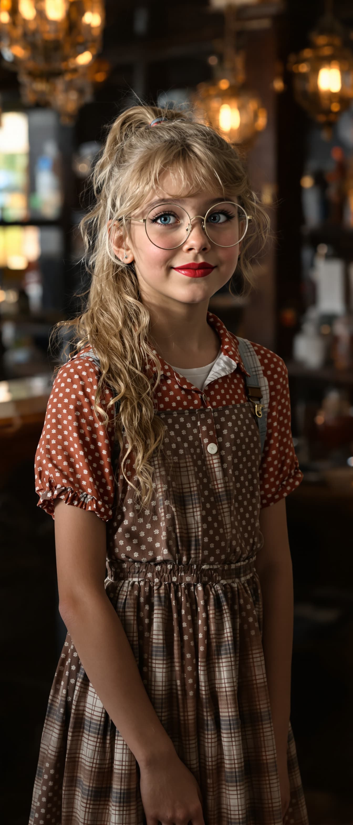 AI generated: A professional photograph captures one of the most beautiful second-grade girl in the world during t...