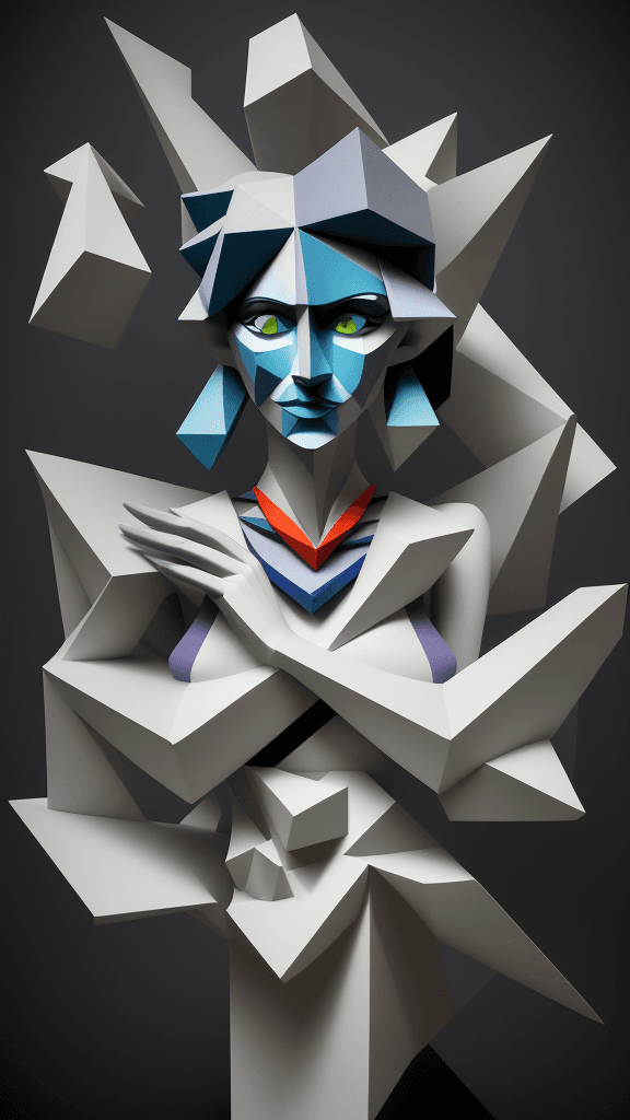 AI generated: rfktrstyle 3D Cubistpaper"An avant-garde sculptor, weaving the fabric of creativity through the medi...