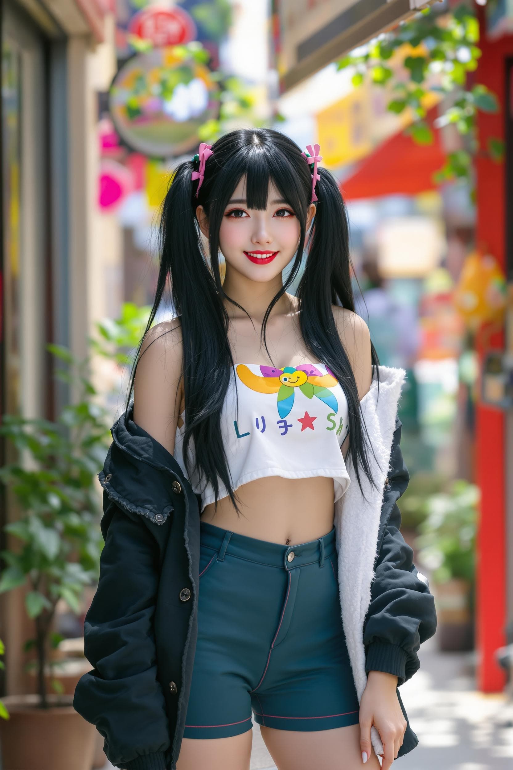 AI generated: a woman action figure character girl, full body, Koren ulzzang face, standing split, black hair, ban...