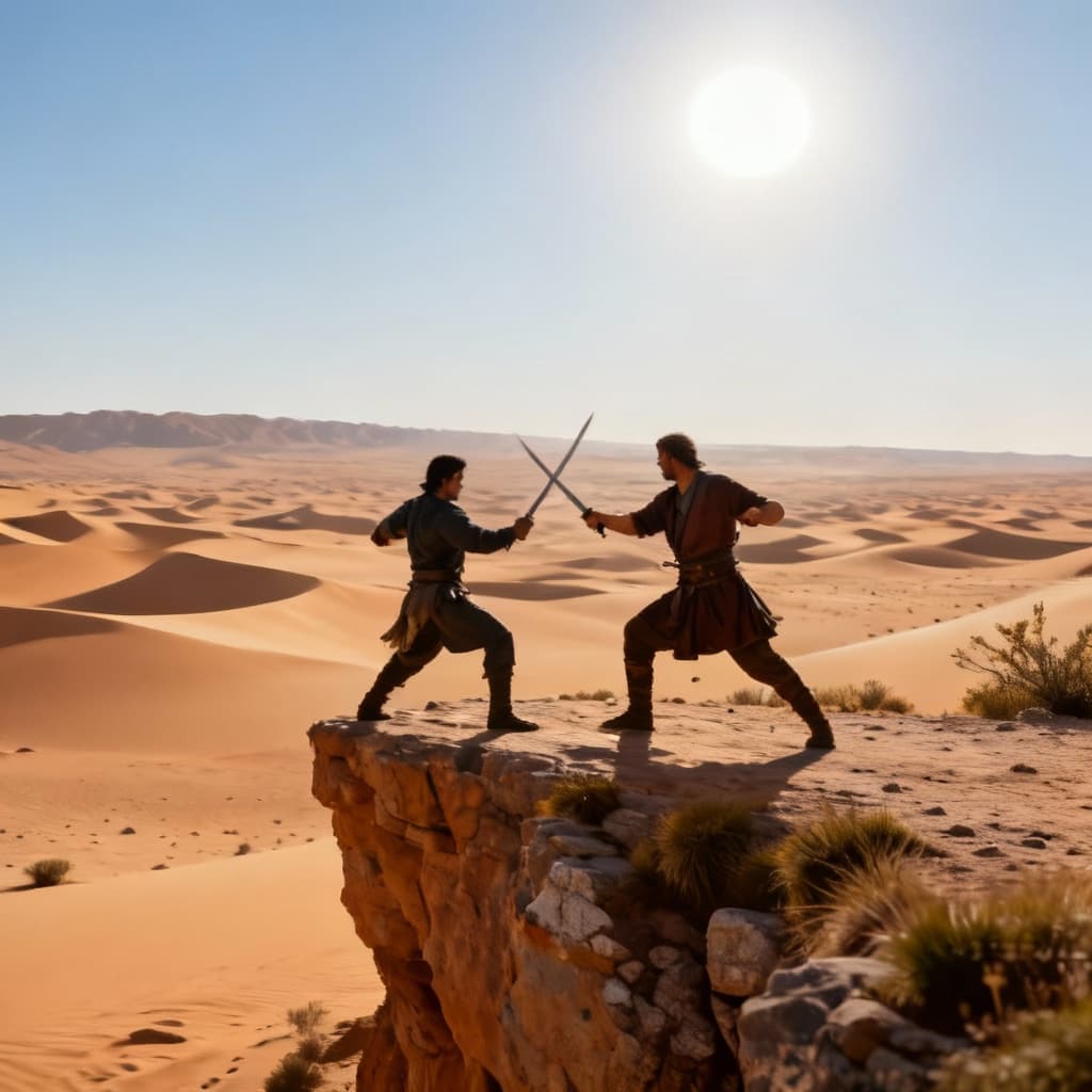 AI generated: duel au sahara