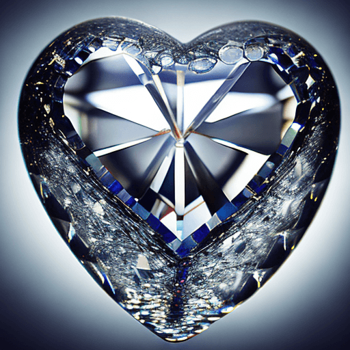 AI generated: visually captivating and awe-inspiring image of a Glass Heart that showcases the intricate internal ...
