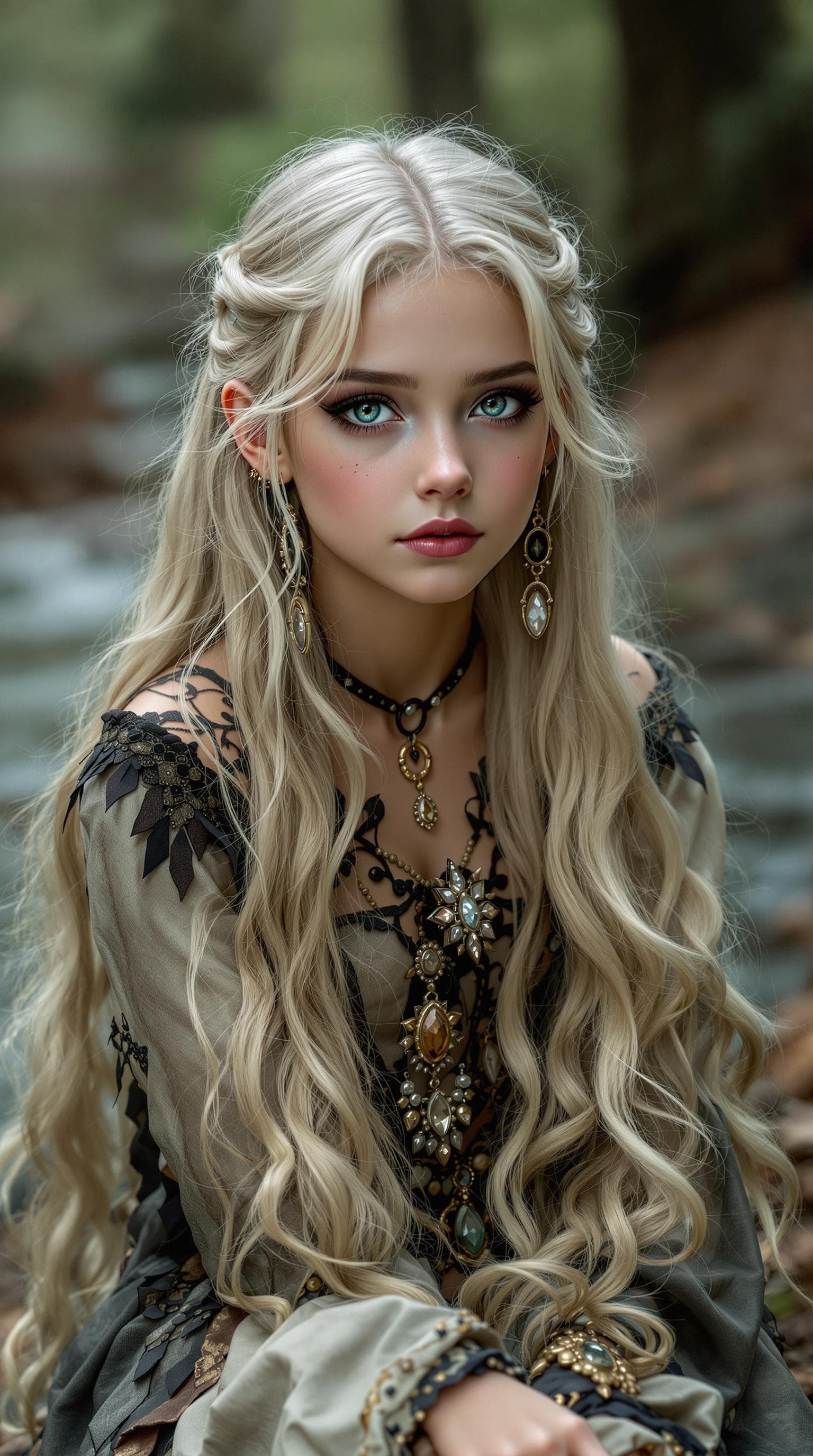 AI generated: a professional photo of a exceptionally of the most beautiful girl in the world, Transylvanian gypsy...