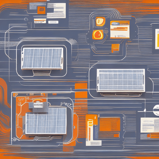 AI generated: Abstract flat illustration of software made for selling and design solar panels