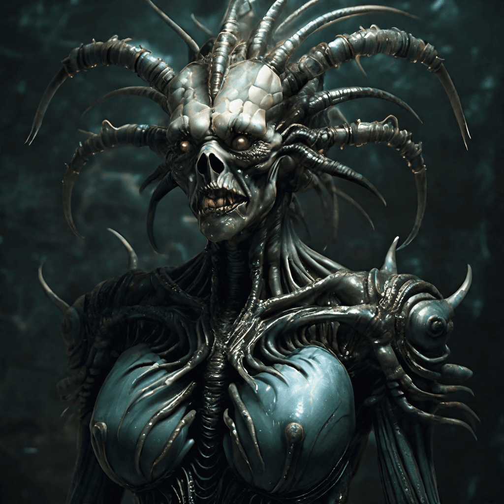 AI generated: Photography of a Symbiont of machine and Human ,on an alien planet,epic ,H.R.giger,jesper Ejsing and...