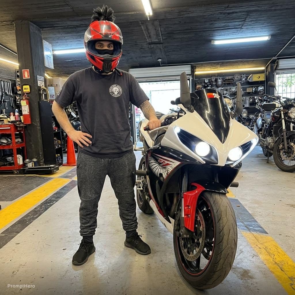 AI generated: Adding me standing beside my bike
