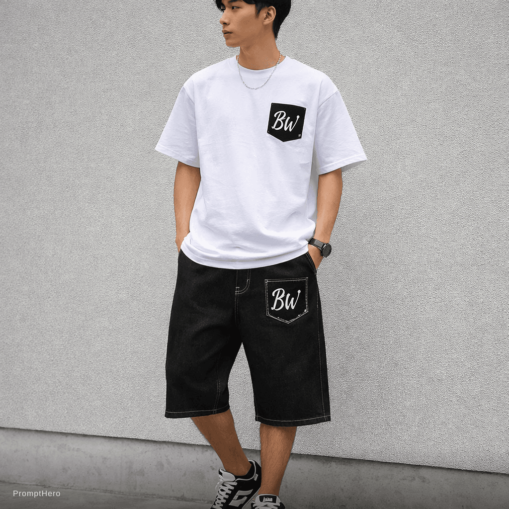 AI generated: show me a image of a short I can wear with this jeans make it casual 