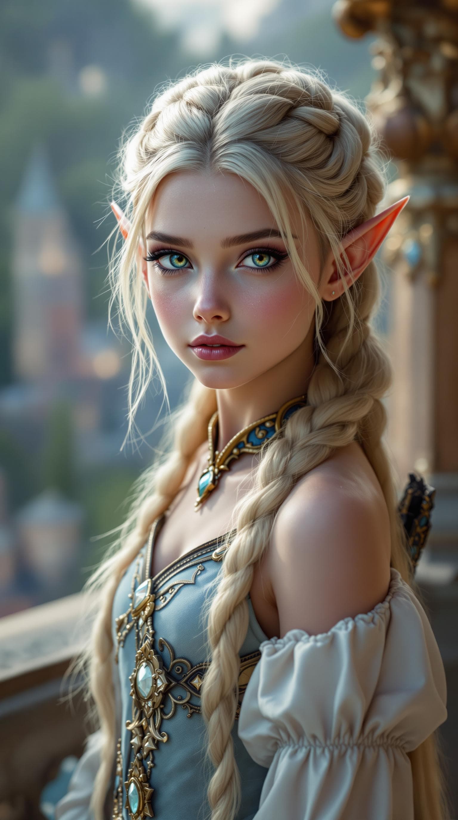 AI generated: a professional photo of a exceptionally of the most beautiful blood elf princess girl in the world, ...