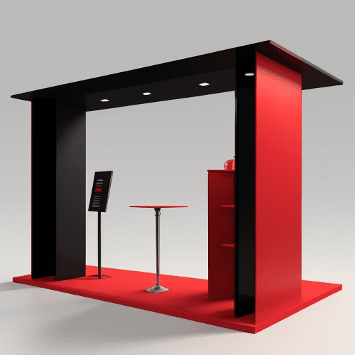 AI generated: Free photo minimal podium for product display stand pedestal studio red color background 3d renderin...