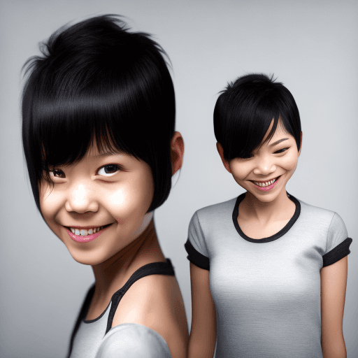 AI generated: Hyper realistic, portrait photo of a girl, white background,, black mid hair cut, 8k, 50mm, f/1. 4, ...