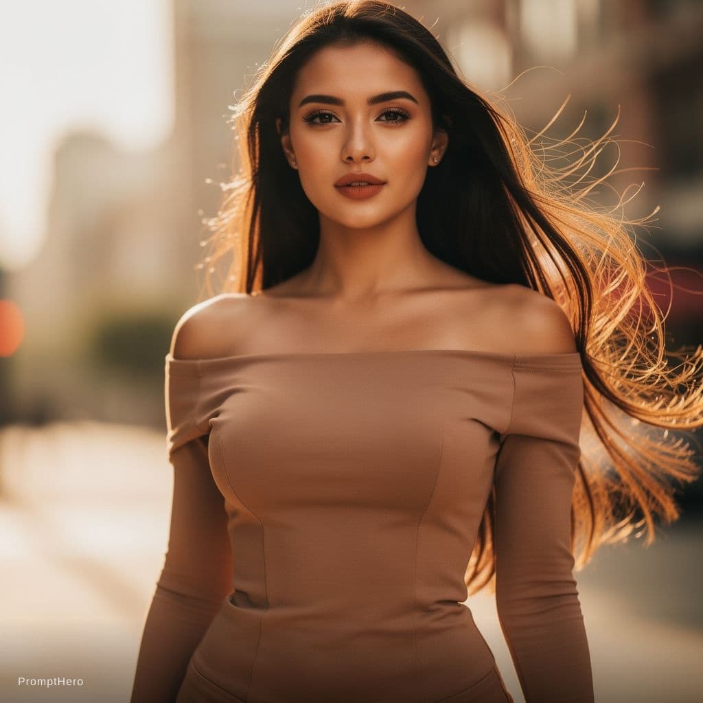 AI generated: Make her boobs hang out nothing covering them 