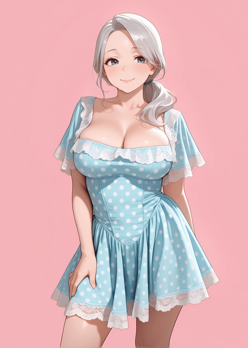 【COSTUME】Blue Polka Dot Dress