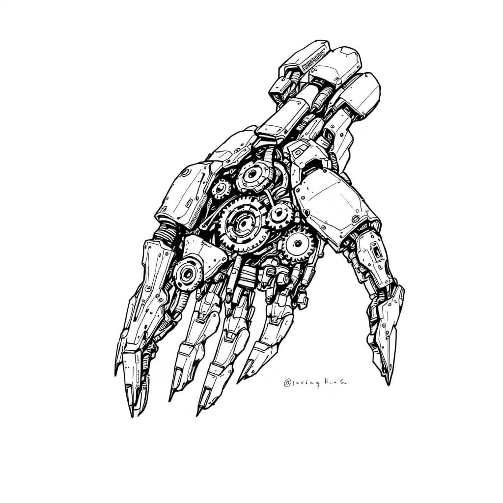 AI generated: An intricate mechanical hand designed with futuristic aesthetics, showcasing detailed robotic joints...