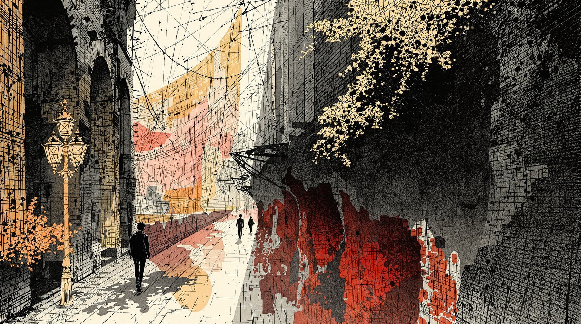 AI generated: Egon Schiele + Kentaro Miura + German Expressionism, where Schiele's twisted linework creates psycho...