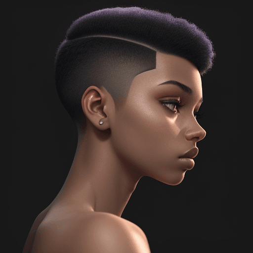 AI generated: a 20 yo woman, blog, (hi-top fade:1.3), dark theme, soothing tones, muted colors, high contrast, (na...