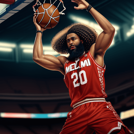 AI generated: brown skin fit guy with curly hair and full beard wearing a iced out 20mm Miami Cuban Link Chain wit...