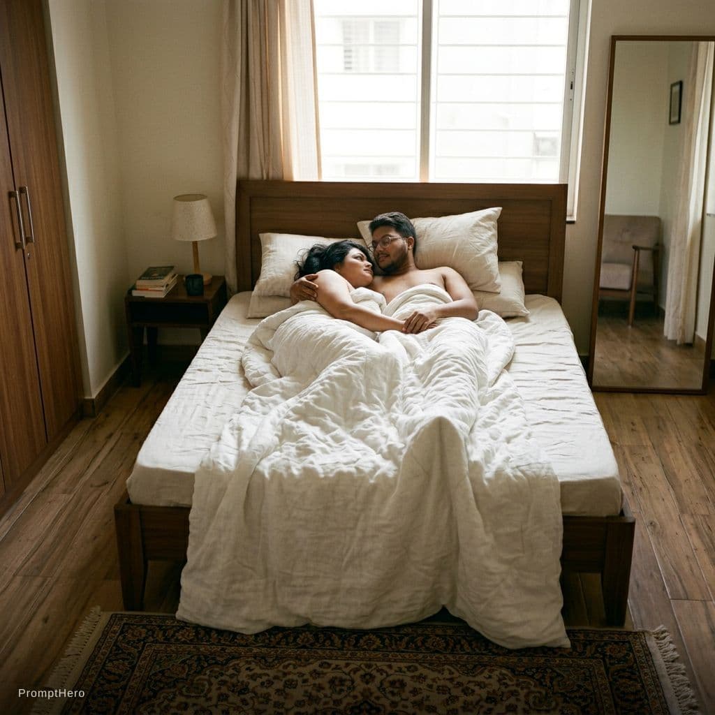 AI generated: Couple full Naket body show in bed 
