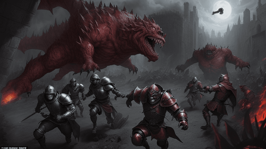 AI generated: secret underground laboratory, red alarms, kiro and his friends run away from hideous monsters, medi...